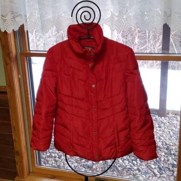 Kenneth Cole Reaction Red Sz S Puffer Coat with Pockets - Picture 1 of 10
